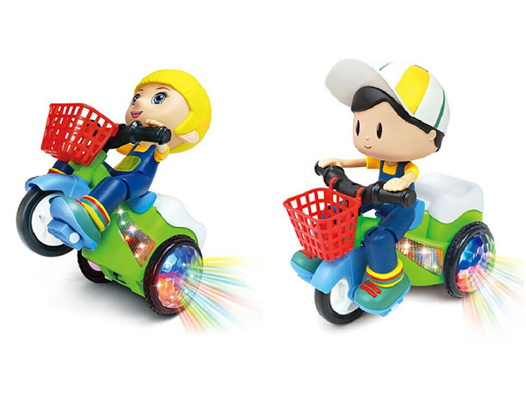 موتورسوار تک چرخ زن موزیکال اسباب بازی دارای رقص نور