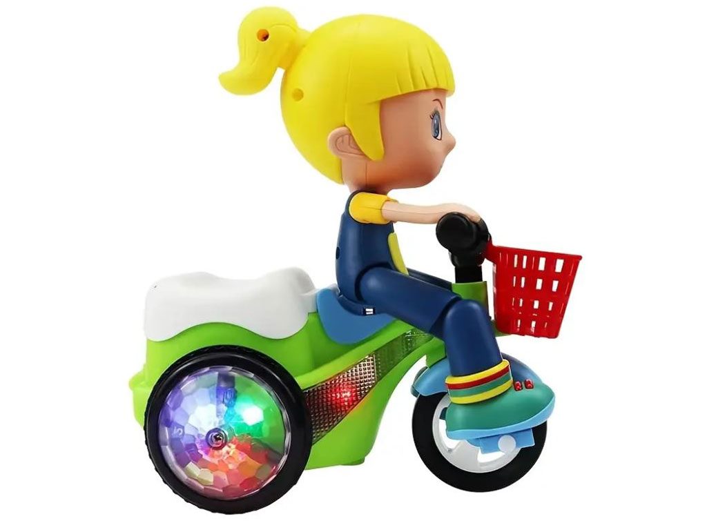 موتورسوار تک چرخ زن موزیکال اسباب بازی دارای رقص نور