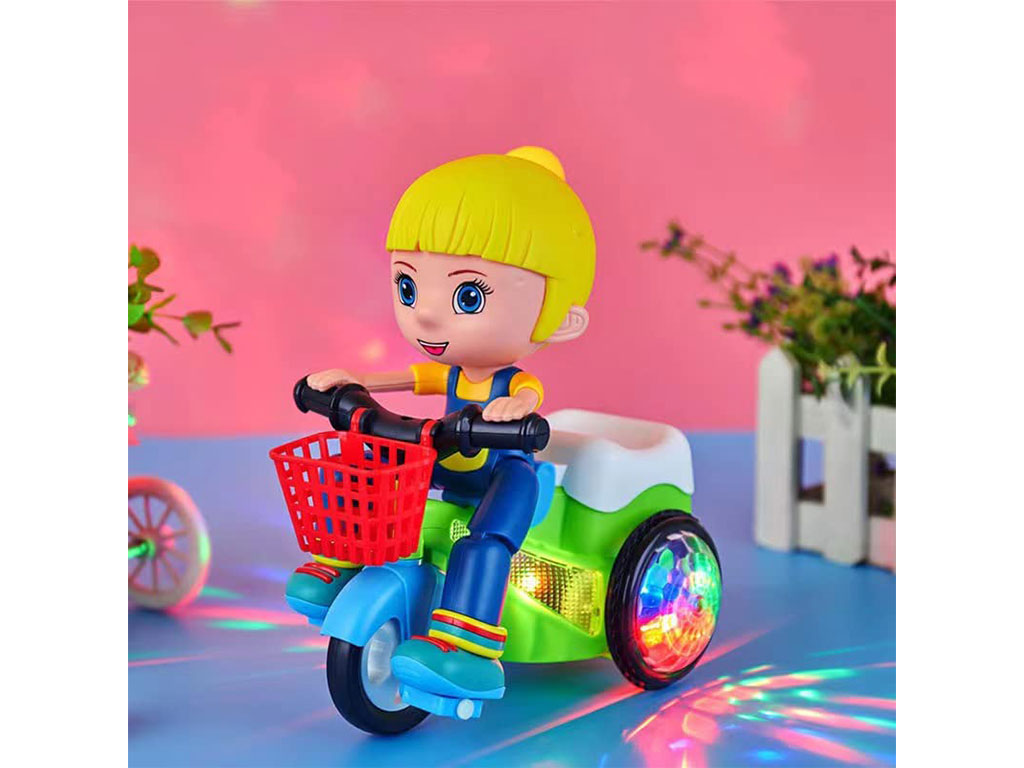 موتورسوار تک چرخ زن موزیکال اسباب بازی دارای رقص نور