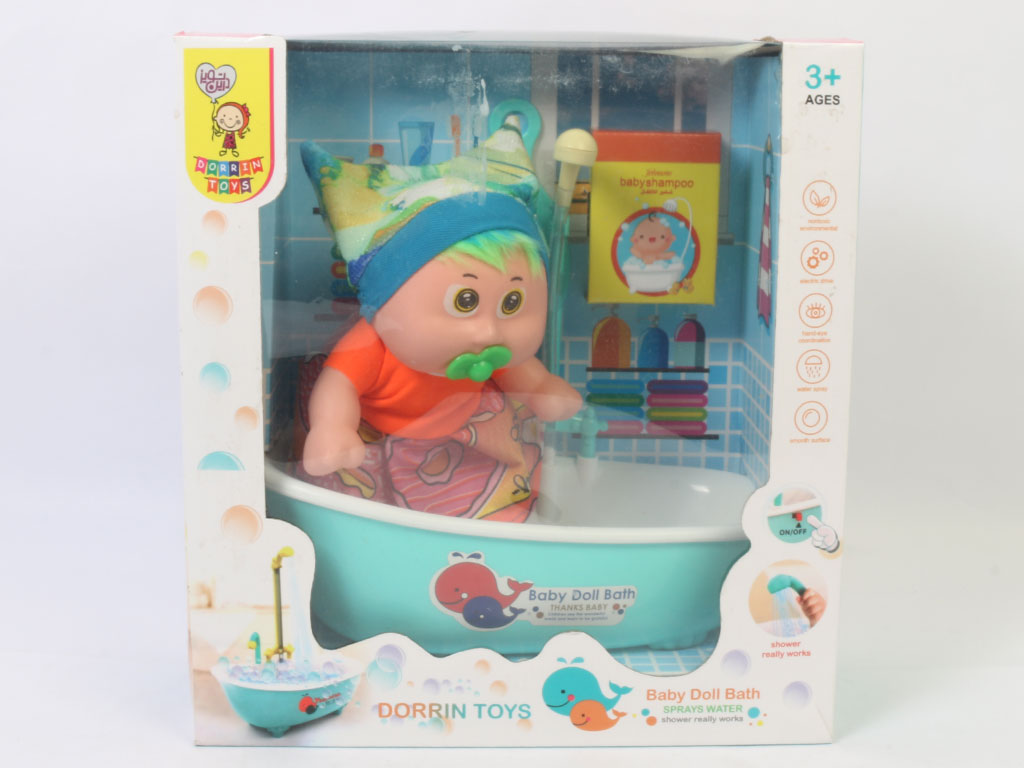 عروسک با وان حمام اسباب بازی dorrin toys