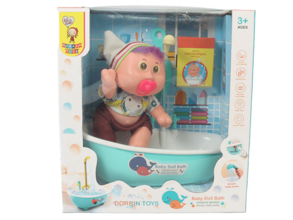عروسک با وان حمام اسباب بازی dorrin toys