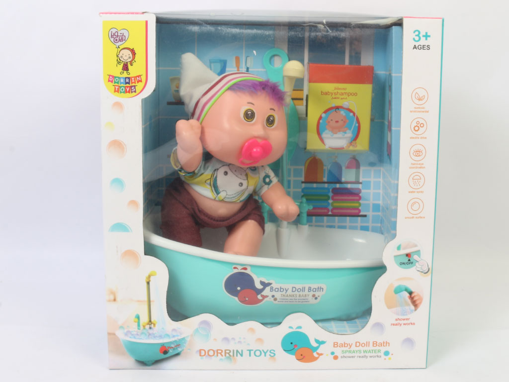 عروسک با وان حمام اسباب بازی dorrin toys