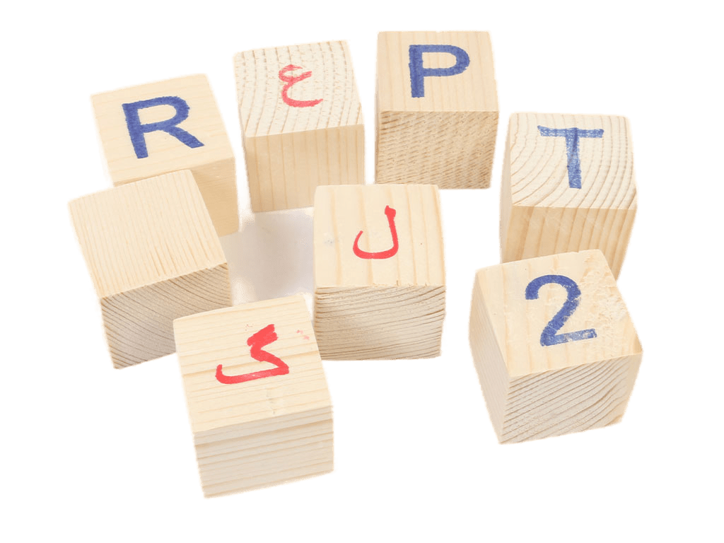 بلوک چوبی حروف الفبای فارسی و انگلیسی و اعداد پالیزان palizan