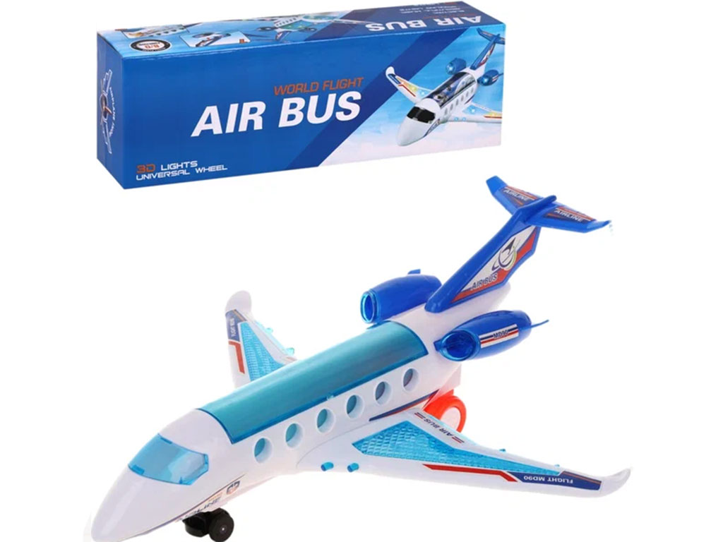هواپیما موزیکال اسباب بازی با چراغ سه بعدی مدل ایرباس airbus