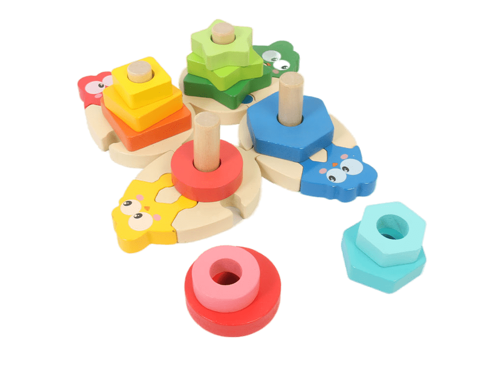 مونته سوری چوبی پازلی طرح اشکال هندسی