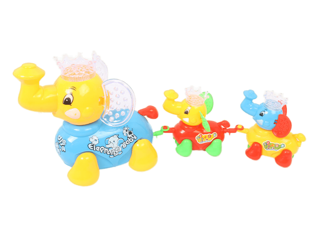 خانواده فیل های سه تایی موزیکال و چراغدار اسباب بازی