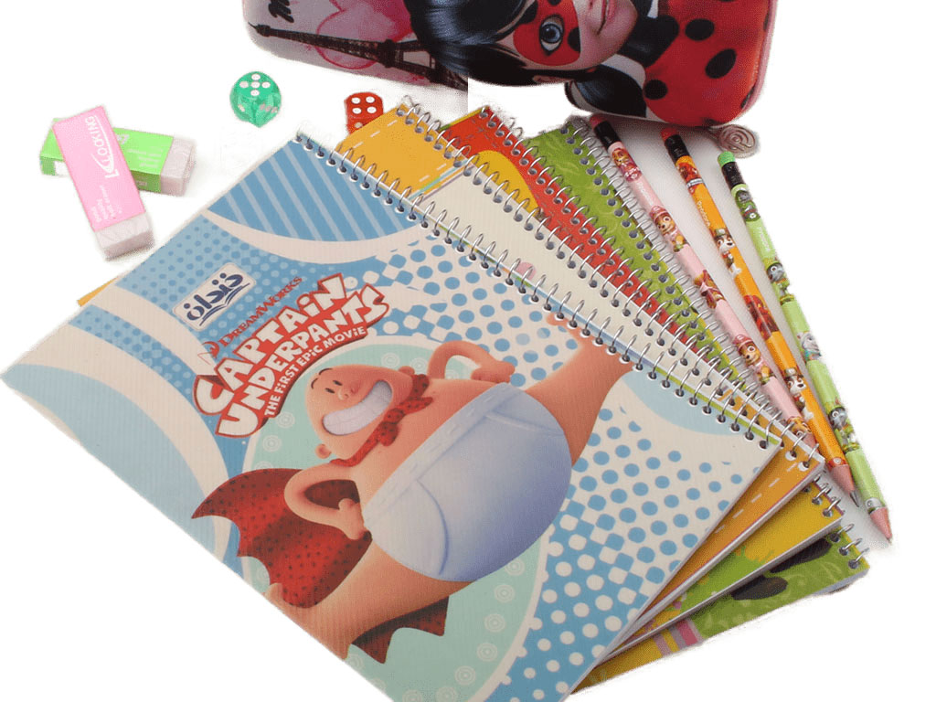 دفتر مشق سیمی 50 برگ جلد طلقی