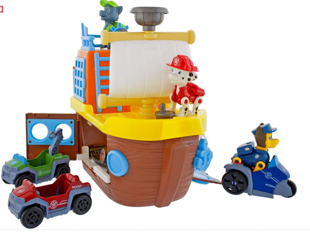 ست کشتی موزیکال همراه با ماشین و فیگور سه عددی سگ های نگهبان