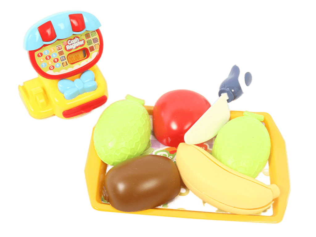 ست میوه برشی و صندوق فروشگاهی  14 تکه اسباب بازی