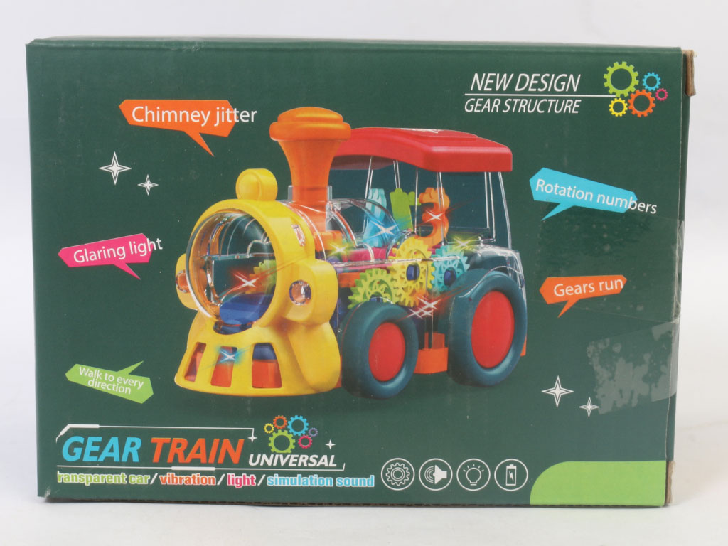 قطار چرخ دنده ای موزیکال و چراغدار اسباب بازی