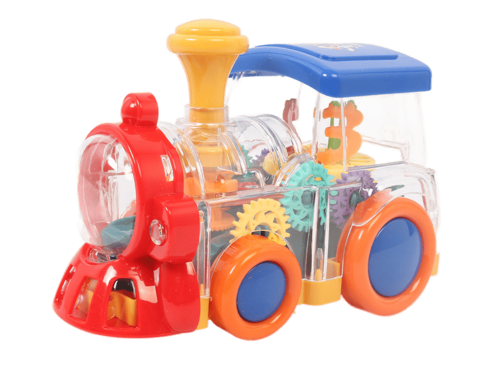 قطار چرخ دنده ای موزیکال و چراغدار اسباب بازی