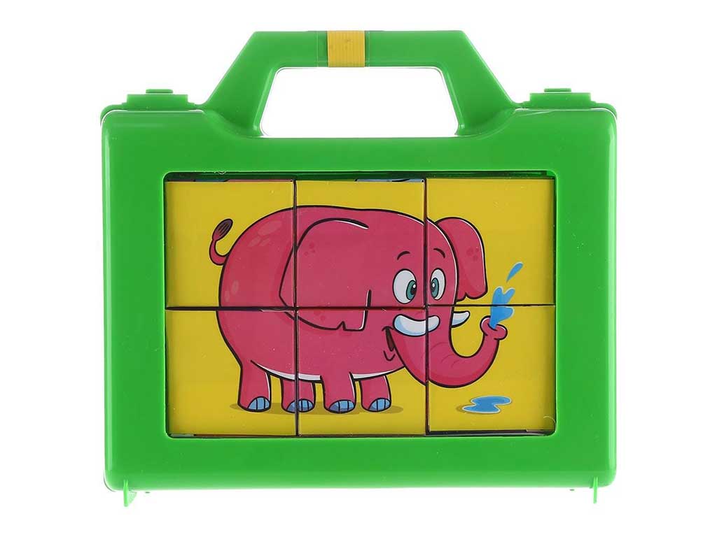 بازی فکری مکعب های تصویری طرح حیوانات 6 تکه همراه با رنگ آمیزی بافرزندان bafarzandan