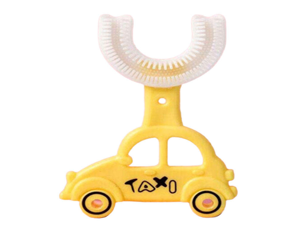 مسواک سیلیکونی چرخشی 360 درجه کودک مدل U طرح تاکسی لیتل والابی Little Wallaby