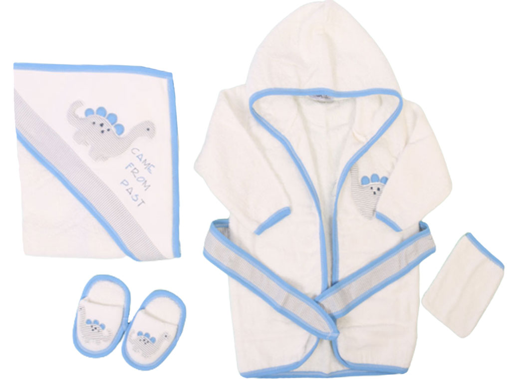 ست حوله نوزادی پسرانه 4 تکه طرح دایناسور جعبه دار گای g.a.y.e