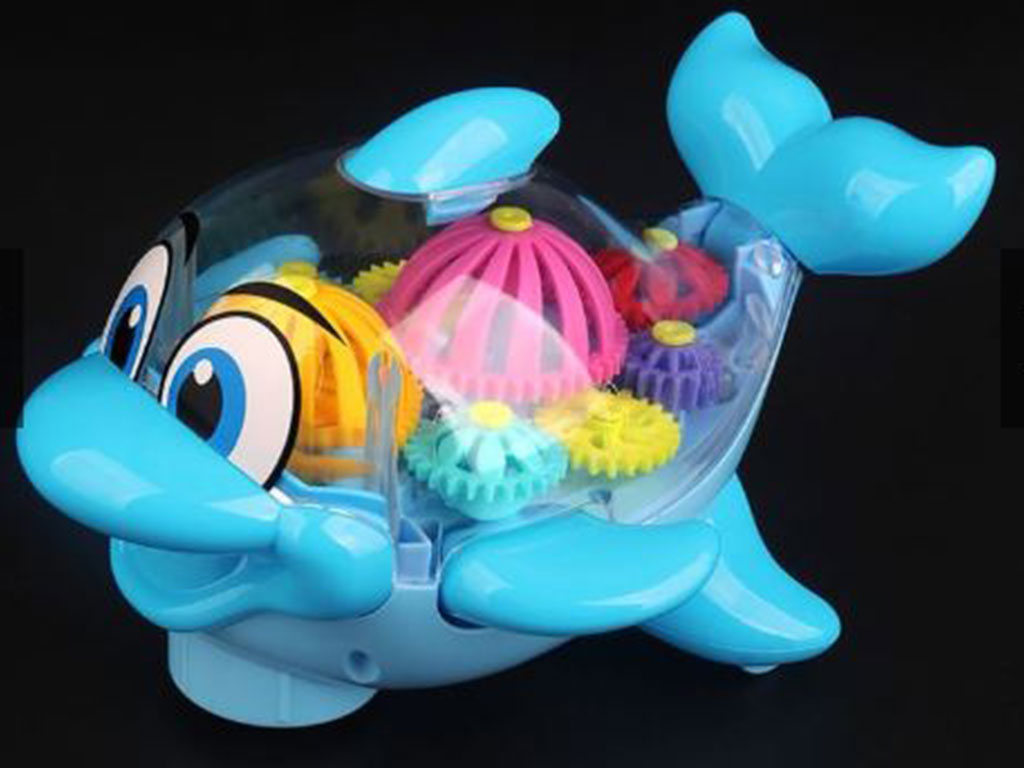 دلفین چرخ دنده ای موزیکال و چراغدار اسباب بازی