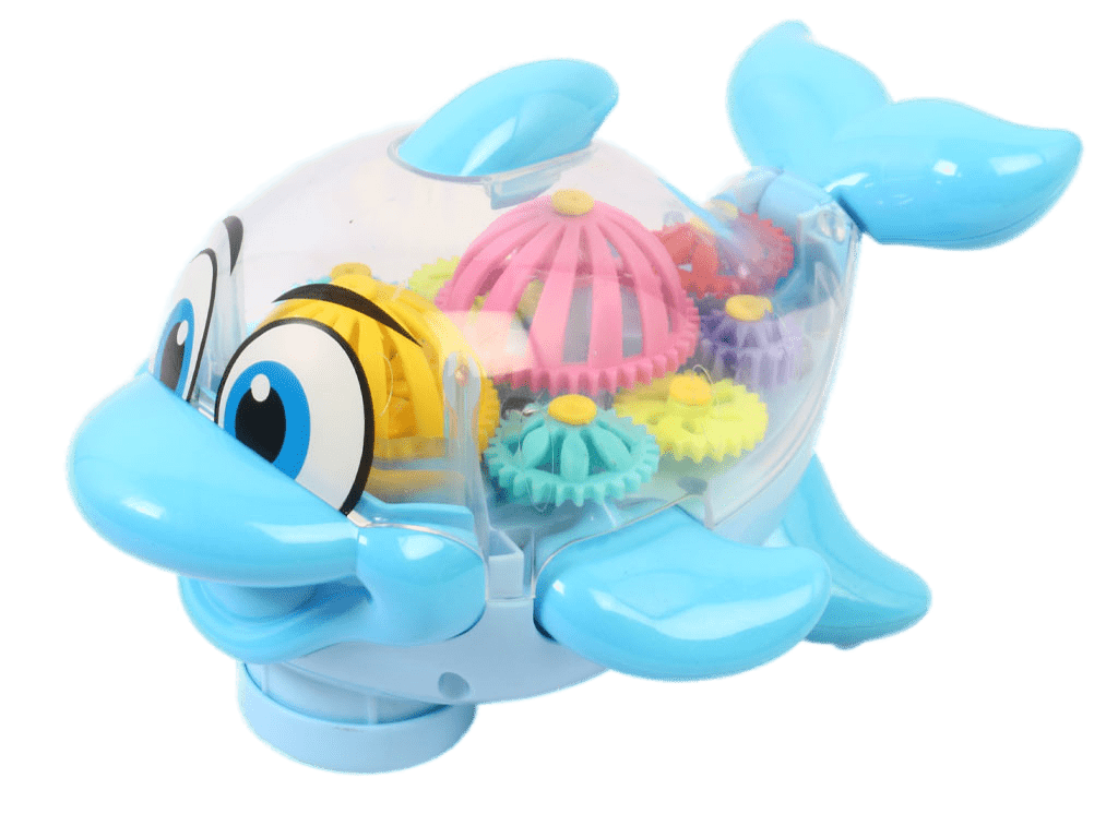 دلفین چرخ دنده ای موزیکال و چراغدار اسباب بازی