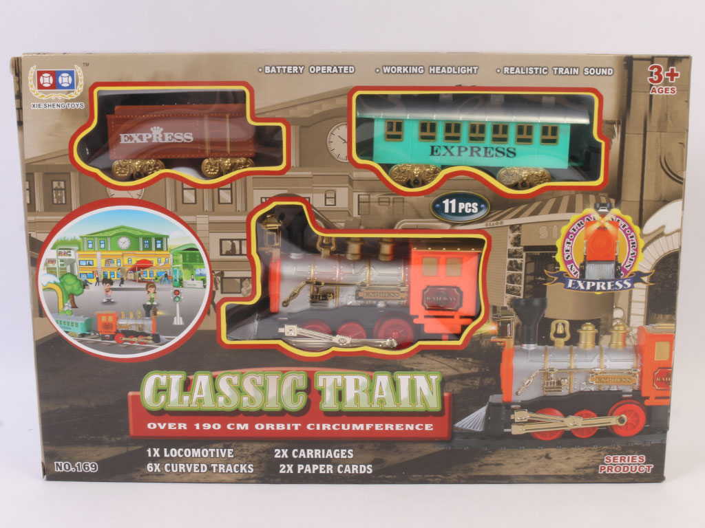 قطار ریلی موزیکال و چراغدار اسباب بازی 11 قطعه مدل classic train