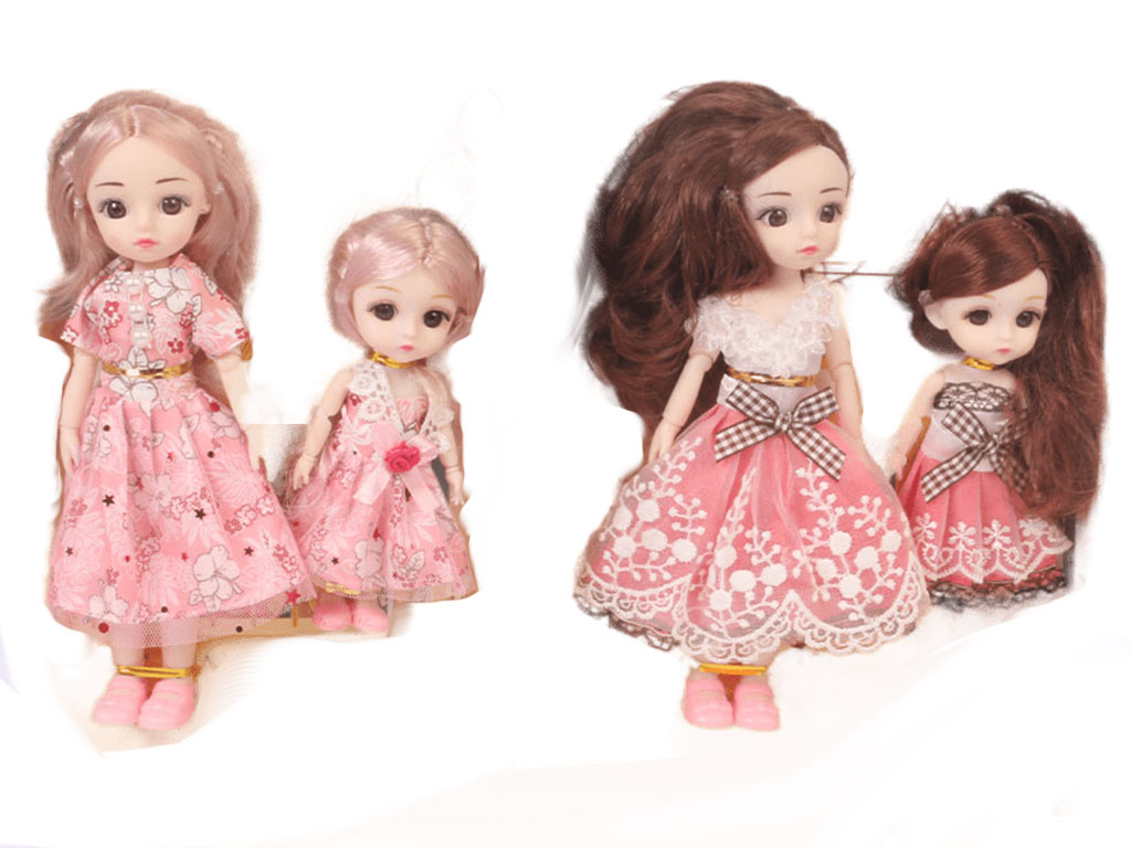 ست عروسک مفصلی دو عددی طرح مادر و دختر