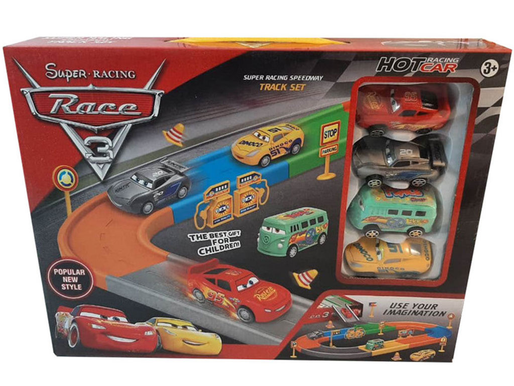 کیت ماشین بازی طرح پارکینگ ماشین های مک کوئین مدل Race3