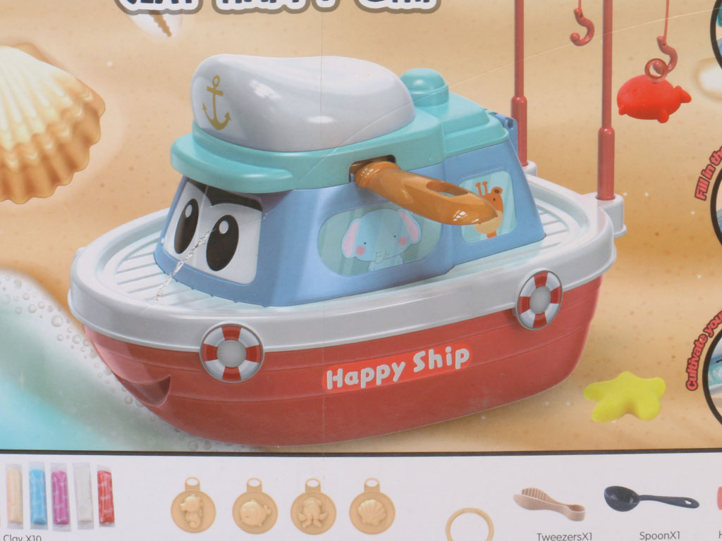 ست خمیر بازی 10 رنگ و کشتی شکل ساز طرح happy ship مدل magic dough