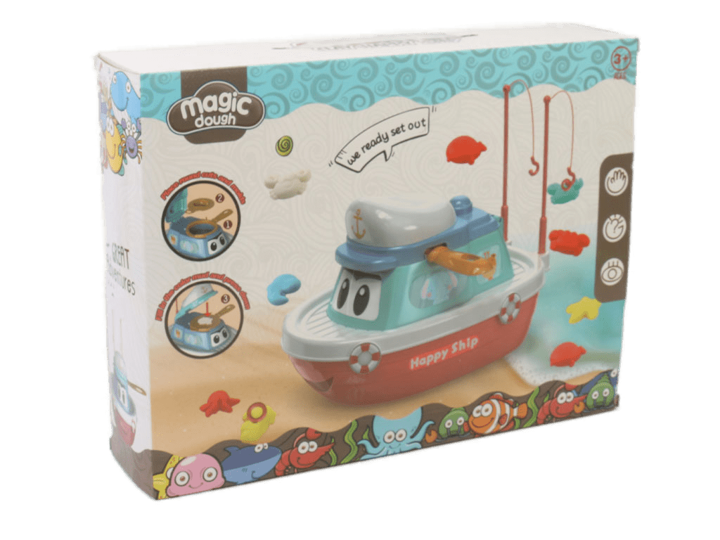 ست خمیر بازی 10 رنگ و کشتی شکل ساز طرح happy ship مدل magic dough