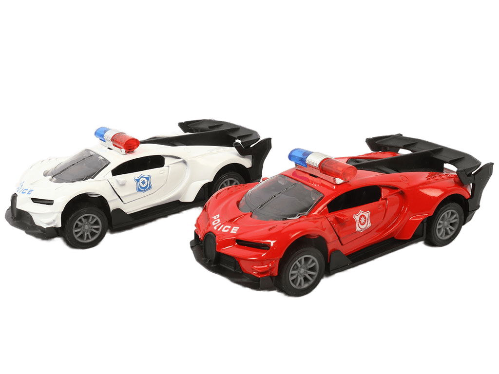 ماشین پلیس فلزی عقب کش، موزیکال و چراغدار اسباب بازی