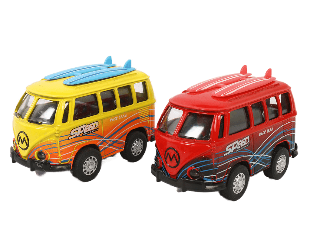 ماشین فلزی عقب کش، موزیکال و چراغدار اسباب بازی طرح مینی بوس