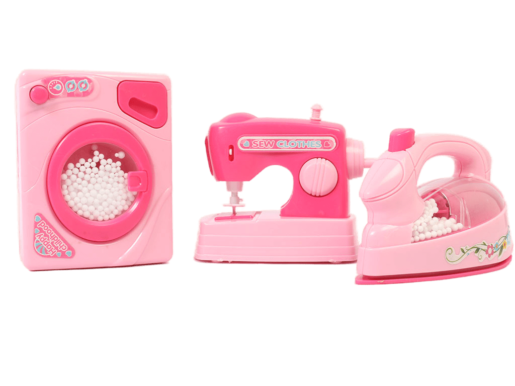 ست ماشین لباسشویی، اتو و چرخ خیاطی اسباب بازی