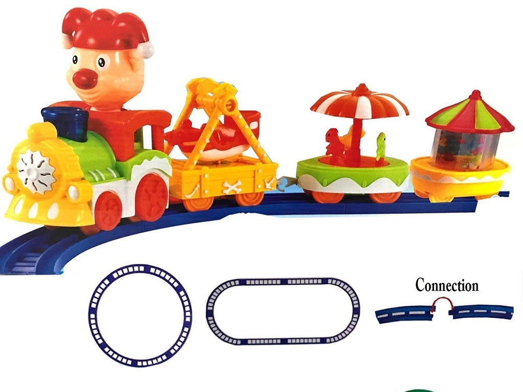 قطار ریلی اسباب بازی طرح دلقک لوکوموتیوران