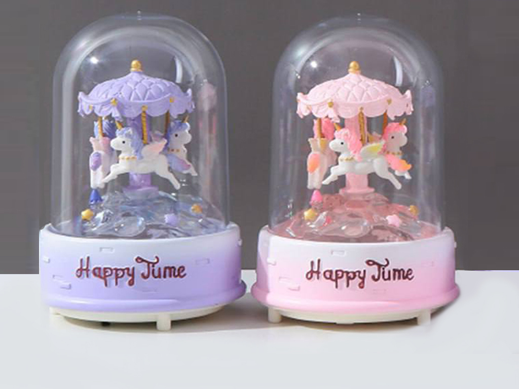 گوی شیشه ای موزیکال اسب تک شاخ