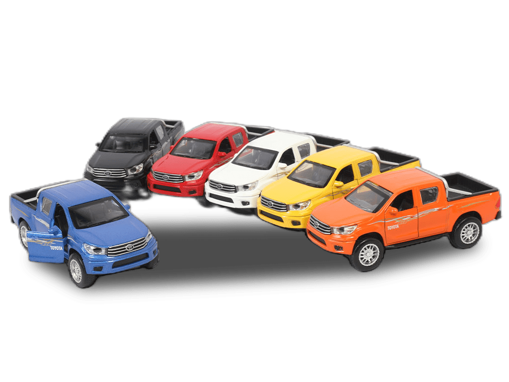 ماشین فلزی عقب کش، موزیکال و چراغدار اسباب بازی مدل تویوتا وانت