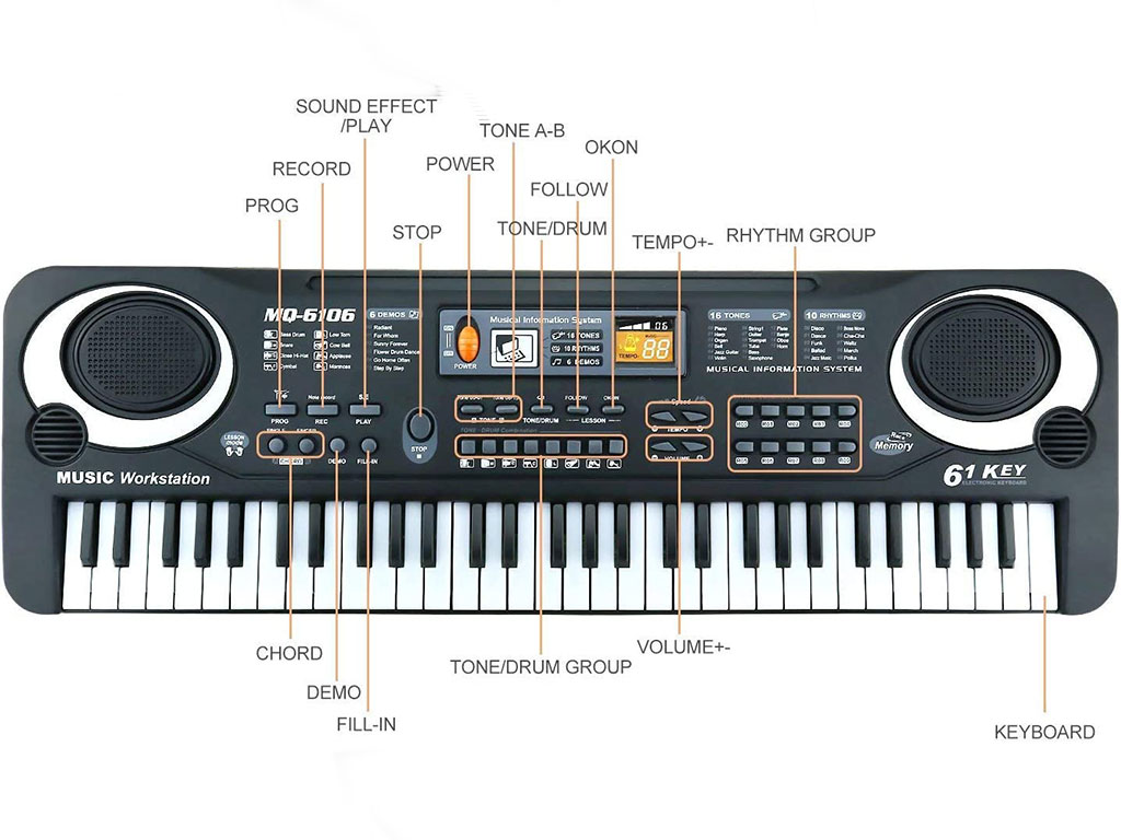 ارگ موزیکال اسباب بازی با 61 کلید همراه با میکروفون