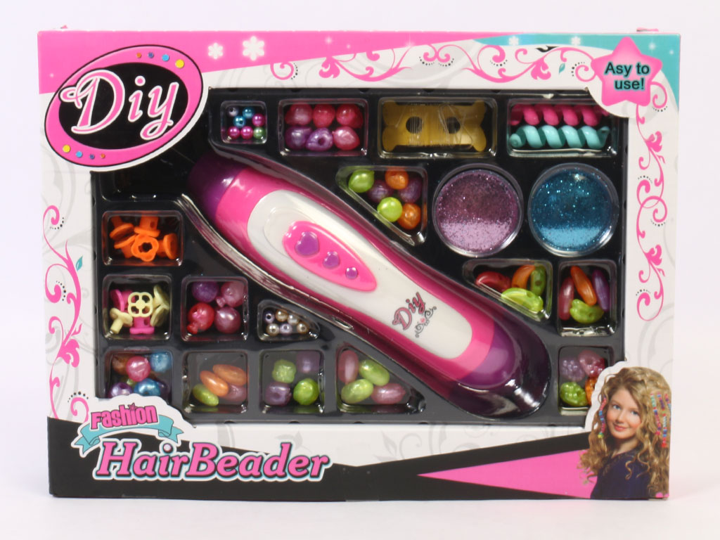 ست دستگاه تزیین مو با مهره های رنگی اسباب بازی