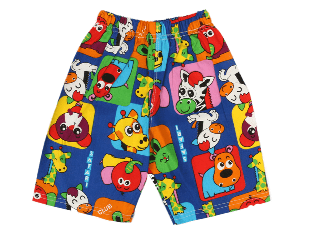 شلوارک کمرکش بچه گانه طرحدار