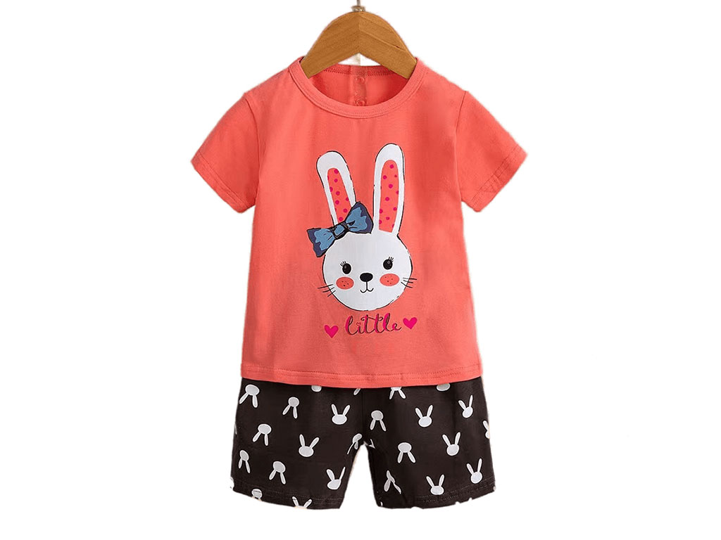 تیشرت و شلوارک راحتی دخترانه طرح خرگوش