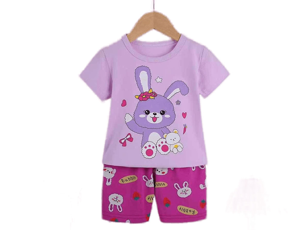 تیشرت و شلوارک راحتی دخترانه طرح خرگوش