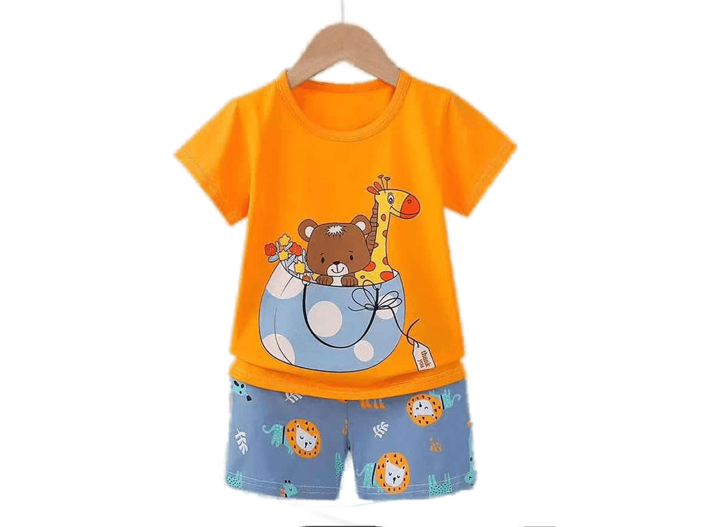 تیشرت و شلوارک راحتی پسرانه طرح حیوانات