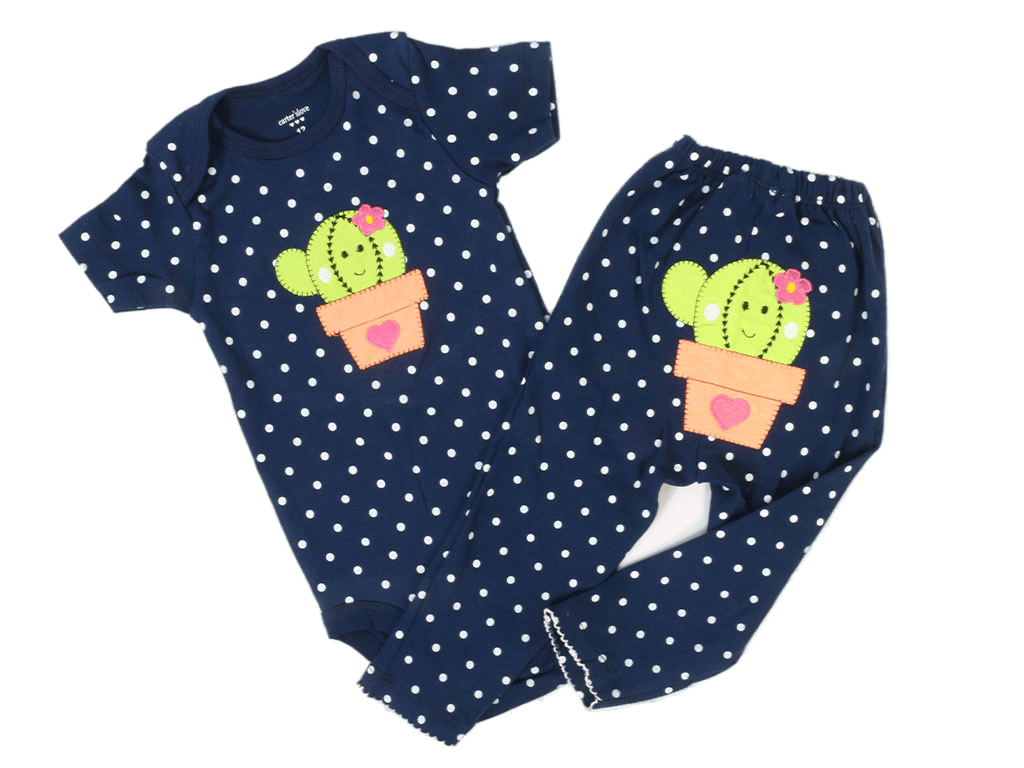 بادی و شلوار دخترانه خالدار طرح کاکتوس کارترز carters