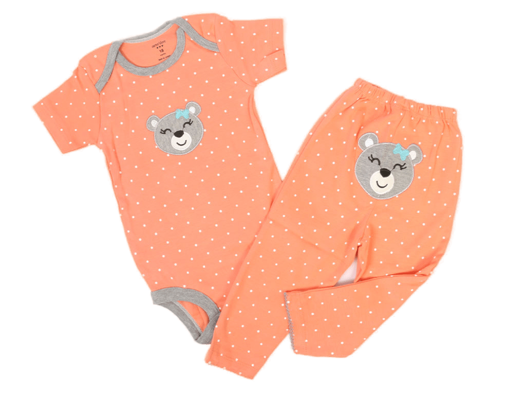 بادی و شلوار دخترانه خالدار طرح خرس کارترز carters