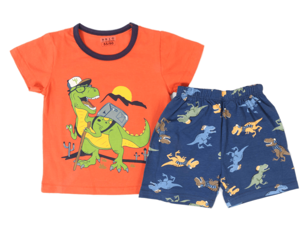 تیشرت و شلوارک راحتی پسرانه طرح دایناسور