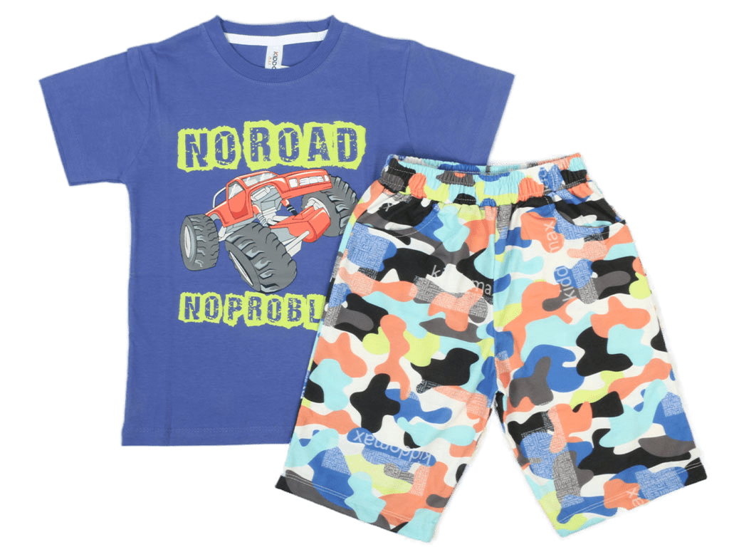 تیشرت و شلوارک راحتی پسرانه طرح ماشین کیدومکس kido max