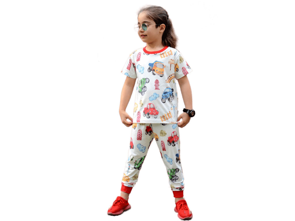 تیشرت و شلوار راحتی بچه گانه طرح ماشین کیدومکس kido max