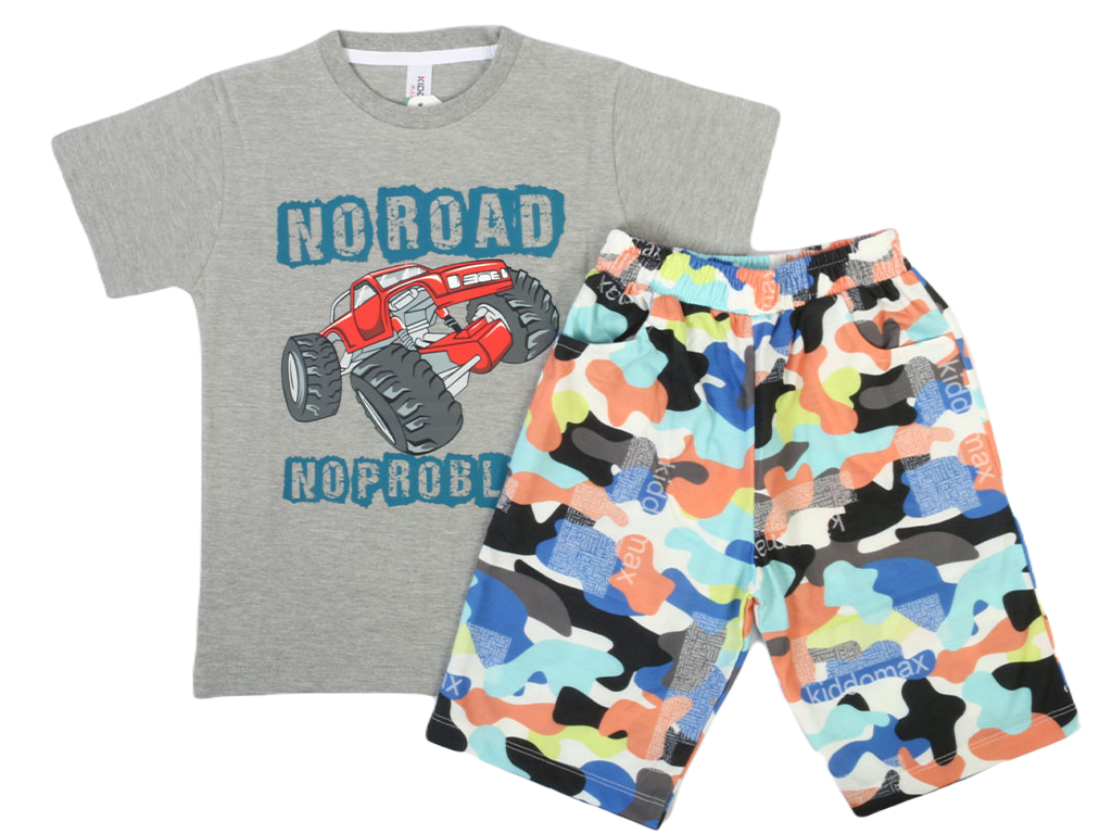 تیشرت و شلوارک راحتی پسرانه طرح ماشین کیدومکس kido max