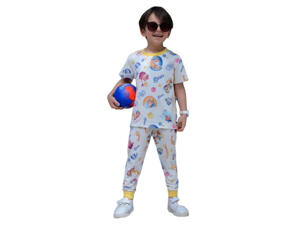تیشرت و شلوار راحتی پسرانه طرح خرس کیدومکس kido max