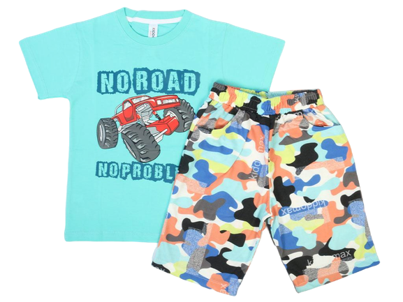 تیشرت و شلوارک راحتی پسرانه طرح ماشین کیدومکس kido max