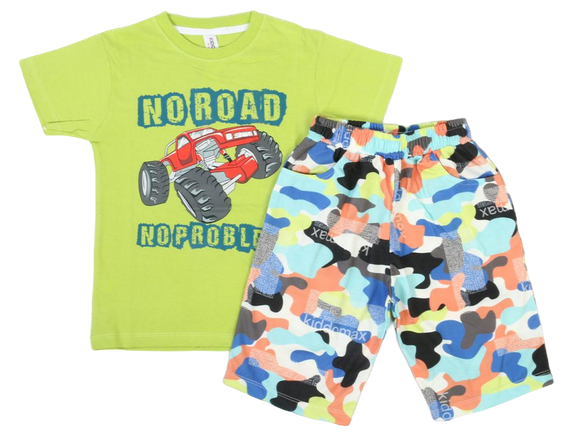 تیشرت و شلوارک راحتی پسرانه طرح ماشین کیدومکس kido max