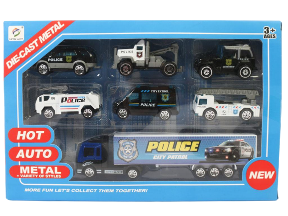 ست ماشین های پلیس فلزی اسباب بازی مجموعه 7 عددی