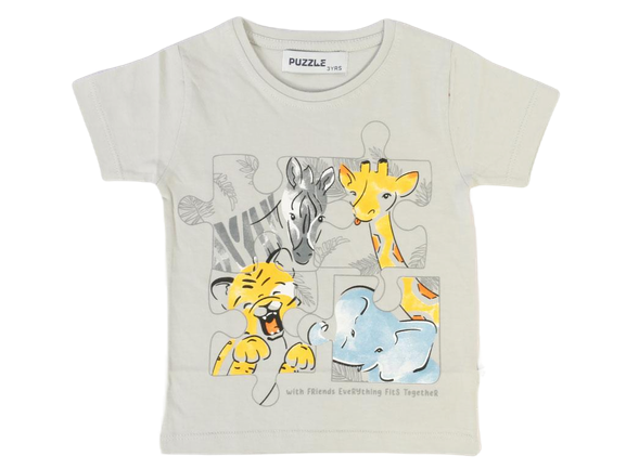 تیشرت پسرانه طرح پازل حیوانات پازل puzzle