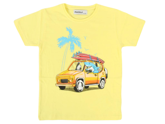 تیشرت پسرانه طرح ماشین پازل puzzle