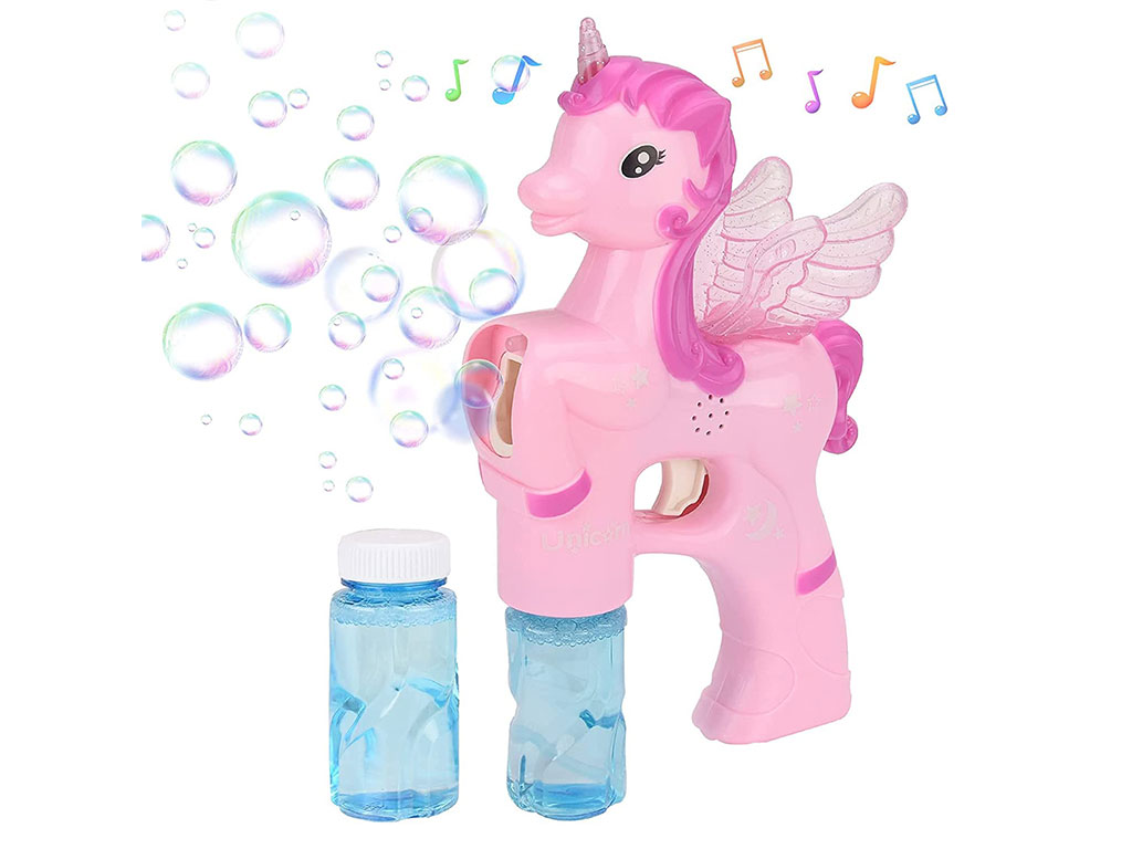 حباب ساز موزیکال و چراغدار طرح اسب تک شاخ (یونیکورن)